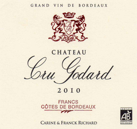 Ch. Cru Godard, Cotes de Francs 2010 (Organic)